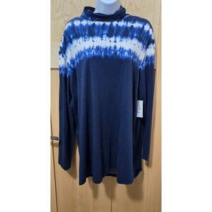 Westbound Tie-Dye Long Sleeve Crowel neck Top XL Modal & Cotton Blend